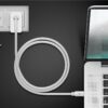 Cablu de incarcare si sincronizare USB type C 3.2 Gen1 tata-tata PD 60W 1m alb Goobay - imagine 3