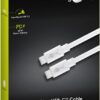 Cablu de incarcare si sincronizare USB type C 3.2 Gen1 tata-tata PD 60W 1m alb Goobay - imagine 4