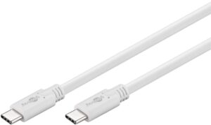 Cablu de incarcare si sincronizare USB type C 3.2 Gen1 tata-tata PD 60W 1m alb Goobay