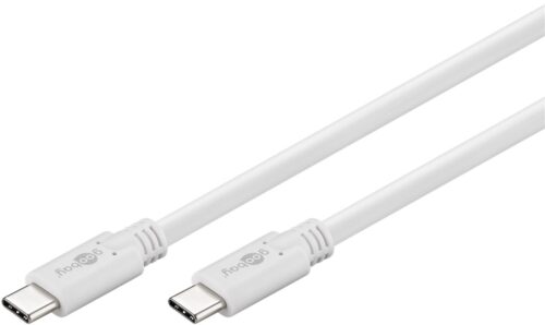 Cablu de incarcare si sincronizare USB type C 3.2 Gen1 tata-tata PD 60W 1m alb Goobay