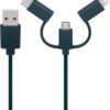 Cablu de incarcare USB pentru smartphone cu lumini LED RGB - Lightning Micro-USB USB type C 90cm Goobay 60339 - imagine 4