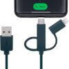 Cablu de incarcare USB pentru smartphone cu lumini LED RGB - Lightning Micro-USB USB type C 90cm Goobay 60339 - imagine 5