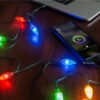 Cablu de incarcare USB pentru smartphone cu lumini LED RGB - Lightning Micro-USB USB type C 90cm Goobay 60339 - imagine 6
