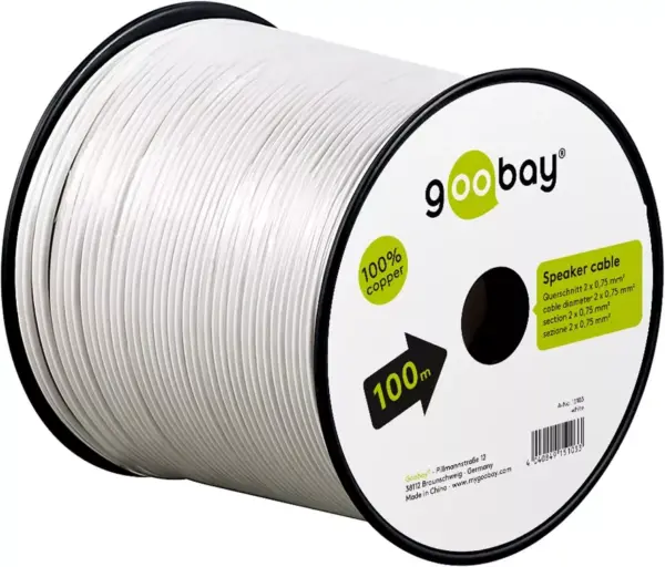 Cablu difuzor alb 2x0.75mm OFC cupru fara oxigen Goobay 15103 - imagine 4