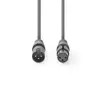 Cablu digital DMX 110 Ohm XLR 3 Pini tata - XLR 3 Pini mama 20m gri Nedis - imagine 2