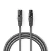 Cablu digital DMX 110 Ohm XLR 3 Pini tata - XLR 3 Pini mama 20m gri Nedis