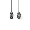 Cablu Digital DMX Premium Nedis XLR 3-pini tata - XLR 3-pini mama 110Ohm 1m gri COTH15012GY10 - imagine 2
