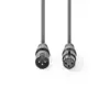 Cablu Digital DMX XLR 3-pini tata - XLR 3-pini mama 110 Ohm 1.5m gri Nedis - imagine 2