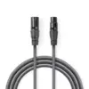 Cablu Digital DMX XLR 3-pini tata - XLR 3-pini mama 110 Ohm 1.5m gri Nedis