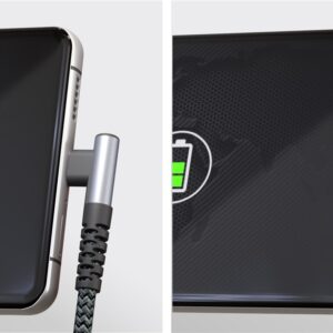 Cablu elegant extra-robust textil 2m 60W USB2.0 type C 90 grade - USB type C mufe metalice Goobay 64660