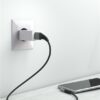 Cablu elegant extra-robust textil USB2.0 type C 90 grade - USB-A 0.5m 60W mufe metalice Goobay 64655 - imagine 6