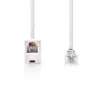 Cablu extensie telefonie RJ11 tata - RJ11 mama 10m alb Nedis - imagine 2