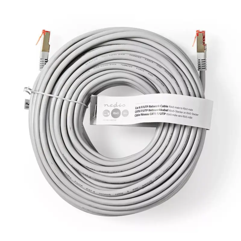 Cablu FTP Cat6 patch cord 20m gri Nedis