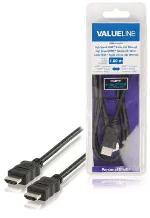 Cablu HDMI de mare viteza cu functie Ethernet 1m VALUELINE