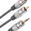 Cablu Jack 3.5 mm mufa tata - tata RCA mufa x2 3m negru PROLINK TCV3420-3.0