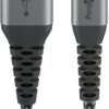 Cablu Lightning 8-Pini 0.5m Apple MFi certificat conectori metalici robust textil argintiu Goobay 49267
