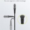 Cablu Lightning 8-Pini 0.5m Apple MFi certificat conectori metalici robust textil argintiu Goobay 49267 - imagine 3
