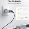 Cablu Lightning 8-Pini 0.5m Apple MFi certificat conectori metalici robust textil argintiu Goobay 49267 - imagine 4