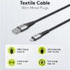 Cablu Lightning 8-Pini 0.5m Apple MFi certificat conectori metalici robust textil argintiu Goobay 49267 - imagine 5