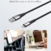 Cablu Lightning 8-Pini 0.5m Apple MFi certificat conectori metalici robust textil argintiu Goobay 49267 - imagine 6