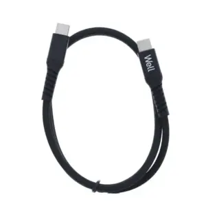 Cablu magnetic USB-C - USB-C 1m 3A/20V 60W negru Well CABLE-USBC/USBC-1BK07-WL