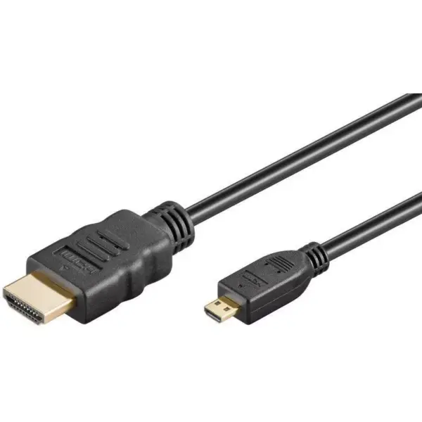 Cablu micro HDMI D la HDMI cu Ethernet 3m V2.0 3D Goobay