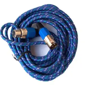 Cablu microfon XLR mama-tata 3m textil albastru Cabletech