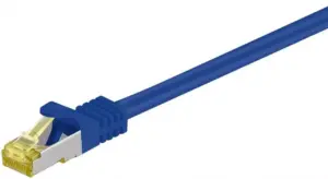 Cablu patch SFTP CAT7 0.25m albastru 2x RJ45 cupru ecranat Goobay