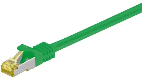 Cablu patch SFTP CAT7 0.25m verde 2x RJ45 cupru ecranat Goobay