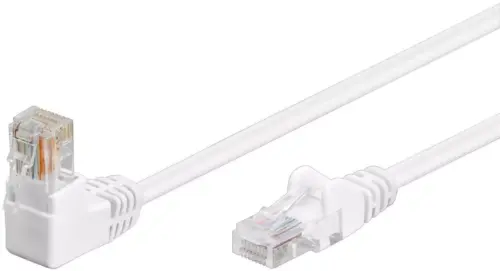 Cablu patch UTP CAT5e RJ45 1x90 grade 2m alb Goobay