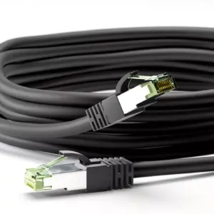 Cablu patchcord Cat8.1 SFTP 0.25m PiMF 2000MHz RJ45 cupru negru Goobay