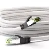 Cablu patchcord Cat8.1 SFTP 5m alb PiMF 2000MHz RJ45 cupru Goobay