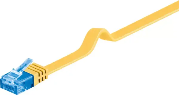 Cablu plat Cat6A UTP 1m 500MHz RJ45 cupru galben Goobay