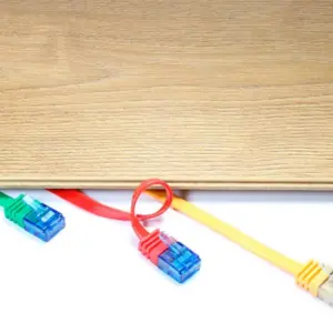 Cablu plat Cat6A UTP 5m 500MHz RJ45 cupru albastru Goobay