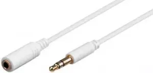 Cablu prelungitor 0.5m alb Jack 3.5 mm 3 pini mama - Jack 3.5 mm 3 pini mufa tata Goobay