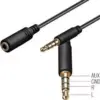 Cablu prelungitor 0.5m Jack 3.5 mm 4 pini mufa tata - Jack 3.5 mm 4 pini mama Goobay - imagine 2