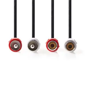 Cablu prelungitor audio stereo Nedis CAGP24205BK20 2x RCA tata - 2x RCA mama 2m negru