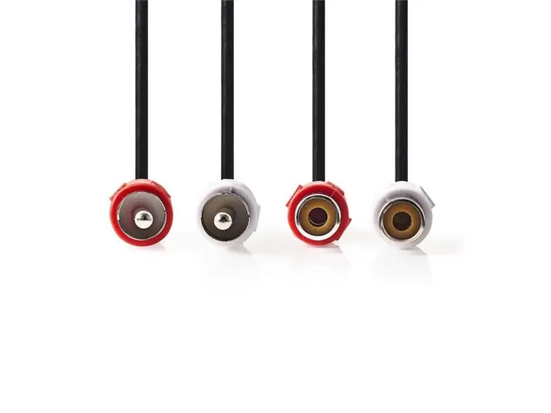 Cablu prelungitor audio stereo Nedis CAGP24205BK20 2x RCA tata - 2x RCA mama 2m negru