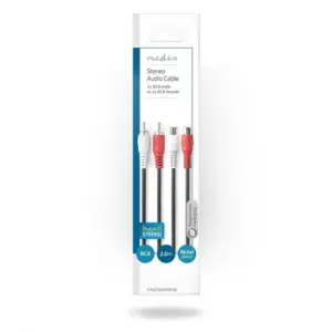 Cablu prelungitor audio stereo Nedis CAGP24205BK20 2x RCA tata - 2x RCA mama 2m negru