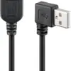 Cablu prelungitor USB 2.0 HI-SPEED 15cm USB A tata 90 grade dreapta la USB A mama drept Goobay