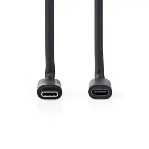 Cablu prelungitor USB-C tata v3.2 - USB-C mama v3.2 2m 4K /60Hz 60W negru Nedis CCGL64010BK20
