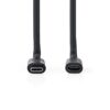 Cablu prelungitor USB3.2 Gen 1 type C tata - USB type C mama 1m 4K60Hz 60W negru Nedis CCGL64010BK10 - imagine 2