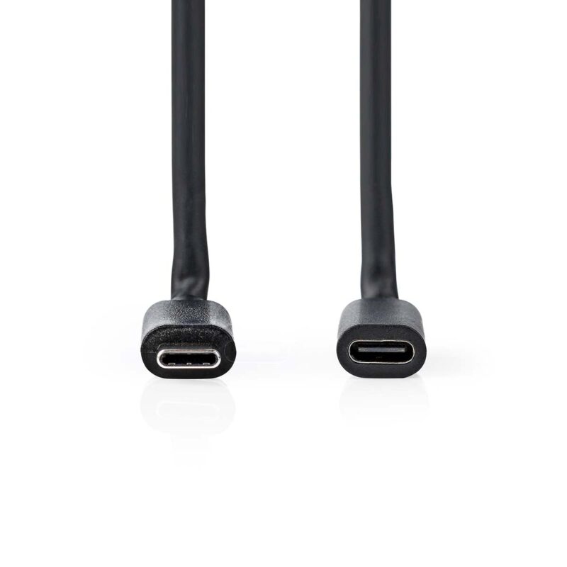 Cablu prelungitor USB3.2 Gen 1 type C tata - USB type C mama 1m 4K60Hz 60W negru Nedis CCGL64010BK10