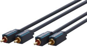 Cablu Profesional 2x RCA - 2x RCA 15m OFC cupru dublu ecaranat aurit Clicktronic 70385