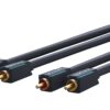 Cablu Profesional 2x RCA - 2x RCA 3m OFC cupru dublu ecaranat aurit Clicktronic 70380