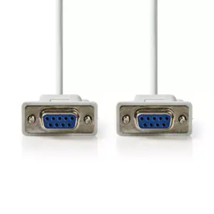 Cablu RS232 Null Modem D-Sub 9-pin serial mama - D-Sub 9 pini serial mama 2m ivory Nedis
