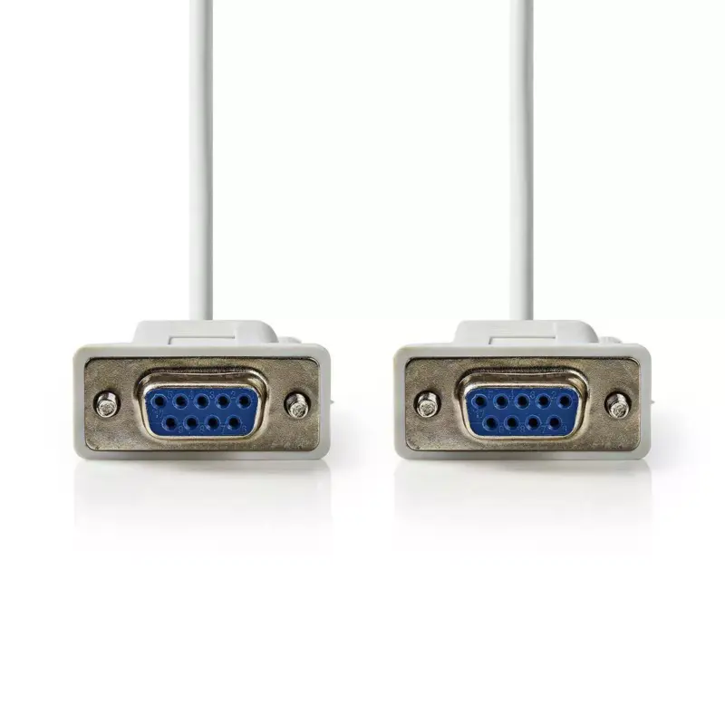 Cablu RS232 Null Modem D-Sub 9-pin serial mama - D-Sub 9 pini serial mama 2m ivory Nedis