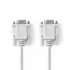 Cablu RS232 Null Modem D-Sub 9-pin serial mama - D-Sub 9 pini serial mama 2m ivory Nedis