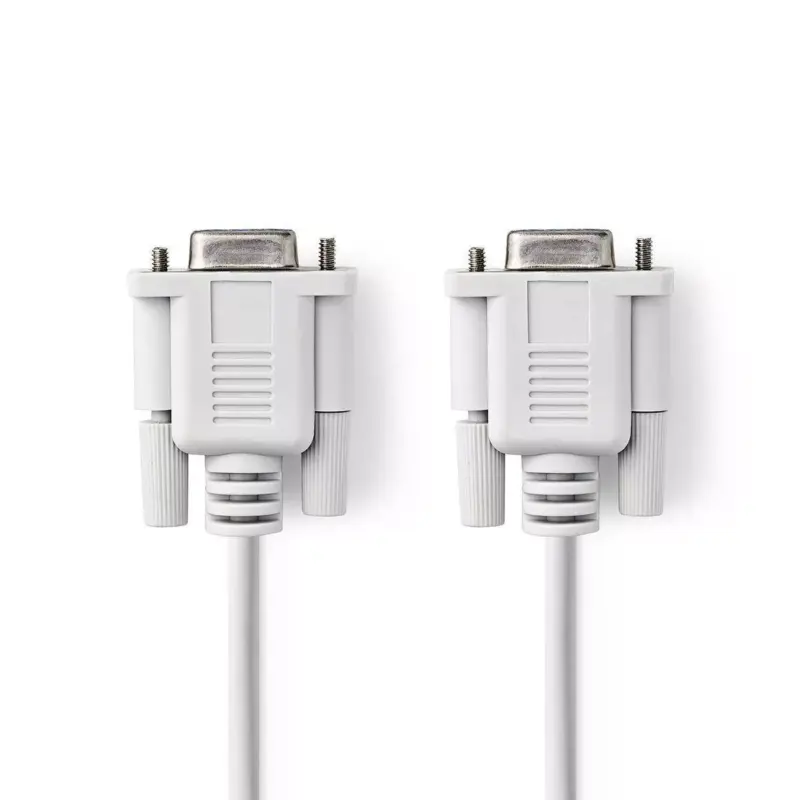 Cablu RS232 Null Modem D-Sub 9-pin serial mama - D-Sub 9 pini serial mama 2m ivory Nedis