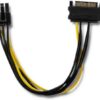 Cablu SATA PCIe 6pin mama - SATA 15pin tata 0.15m SATA III QOLTEC 53989 - imagine 2